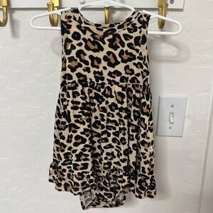 Posh Peanut Lana Leopard sleeveless twirl dress with bodysuit 18-24